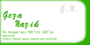 geza mazik business card